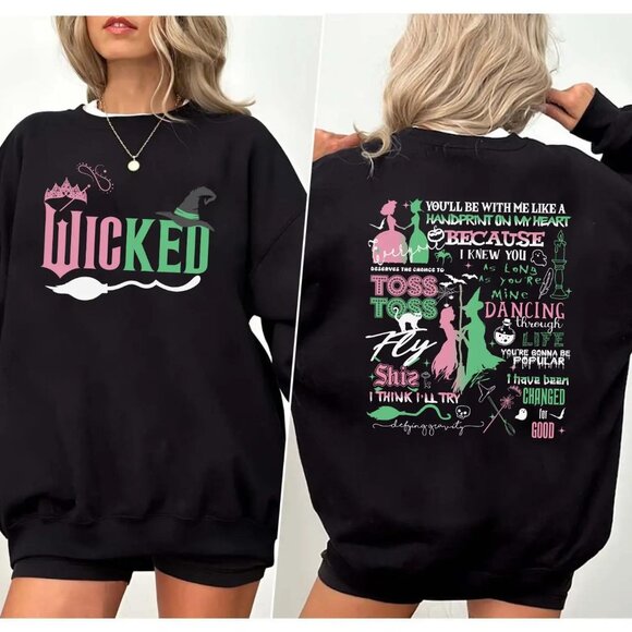 Witch Pink and Green Sweatshirt, Wizard Of Oz shirt - Picture 1 of 2